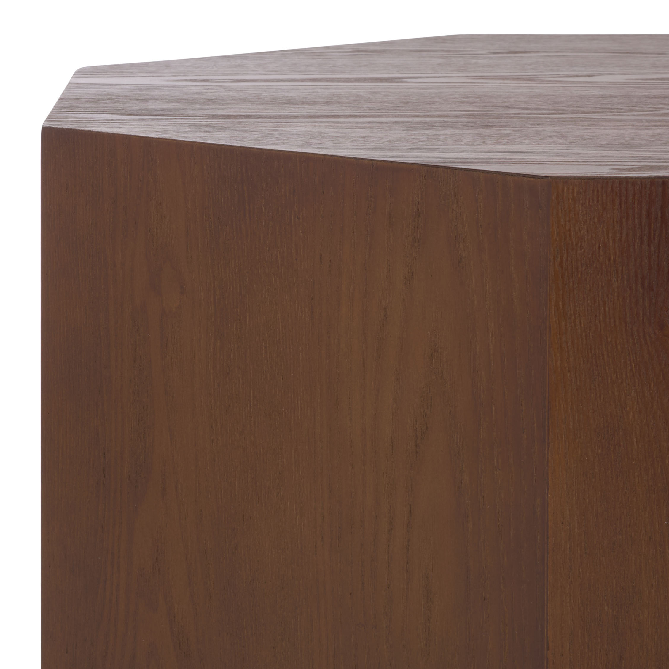 Safavieh Maraki Glam Octagon Ash Veneer Coffee Table, Walnut