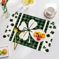 thumbnail image 4 of AUQ St Patrick'S Day Placemats Set of 6,Round Check Pattern Table Mats for Easy Cleaning,Decorative Kitchen and Coffee Bar Table Coverings, 4 of 7