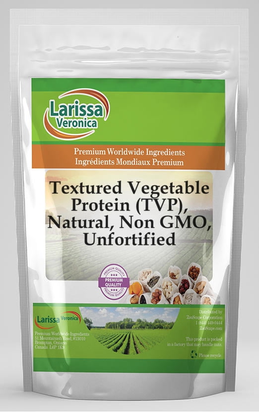 Larissa Veronica Textured Vegetable Protein (TVP), Natural, Non GMO, Unfortified, (4 oz, 1-Pack, Zin: 524999)