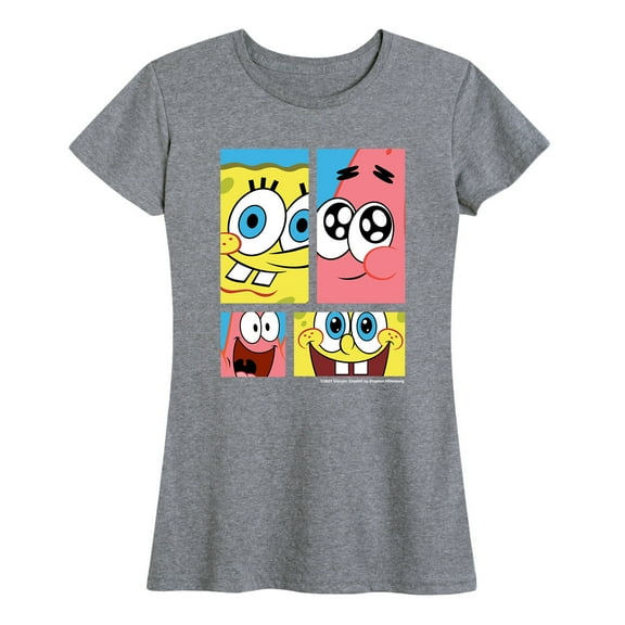 SpongeBob SquarePants - Character Grid - Women's Short Sleeve Graphic T-Shirt