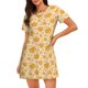 thumbnail image 1 of Disketp Autumn Fall Yellow Leaves para Camisón Corto de Manga Corta para Mujeres, Camisón Cómodo con Escote Redondo, Bonito y Confortable, 1 of 6