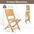 thumbnail image 3 of Costway 4 PCS Folding Patio Chairs with Inclined Backrest Teak Wood Outdoor Dining Chairs, 3 of 9