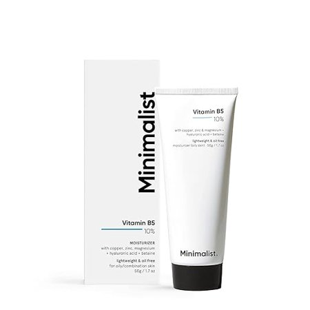 Minimalist 10% Vitamin B5 Gel Face Moisturizer For Oily & Acne Prone Skin | Oil-free | Fast Absorbing Lightweight Winter Cream For Women & Men | Non sticky | Fragrance Free | 50 g Each | Pack of Two