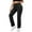 Black, variant on Women's High Waisted Wide Leg Cargo Pants - Drawstring with Pockets Work Casual Trousers, Army Green Size L