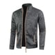 thumbnail image 4 of pstuiky camisa de manga larga para hombre, Chaqueta tipo cárdigan con cremallera y cuello alto de manga larga de color liso para hombre Tops casuales para hombres m, 4 of 4