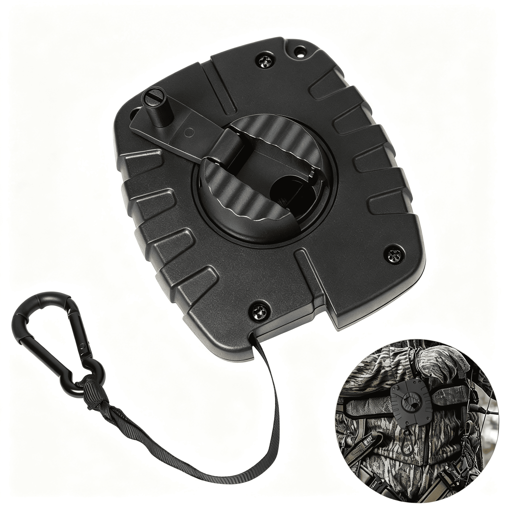 Solargess Retractable Bow Hoist 29.5FT Bow & Gear Hoist for Tree Stand Bow Rope with Crank Handle for Easy Rope Rewinding Premium Gear Rope Must Have Accessories for Tree Stand Climbing Safety