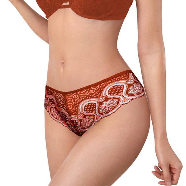 Gibobby Bragas elásticas para mujer Ropa interior encaje para mujer Bikini algodón Bragas Hipster Panty Ladies Stretch Sexy Briefs(Anaranjado, 2XL)