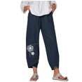 thumbnail image 1 of Moda Mujer Verano Casual Suelto Algodón Y Lino Bolsillo Impresión Pantalones Pantalones Fridja alkflakhf33451, 1 of 4