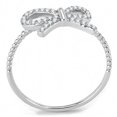 thumbnail image 3 of Luxe Jewelry Designs Women's Stainless Steel Bow Shaped Ring with Cubic Zirconia - Size 9 (Pack of, 3 of 4