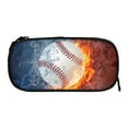 thumbnail image 2 of Preppy Fire Baseball Design Pencil Case with Zipper, Aesthetic Pouch for Teens and Journaling Supplies, 2 of 8