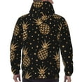 thumbnail image 7 of Naloa Gold Glitter Pineapples Men's Casual Hooded Collar Drawstring Hoodies Pullover Sweatshirts Casual Long Sleeve Shirts-3X-Large, 7 of 7