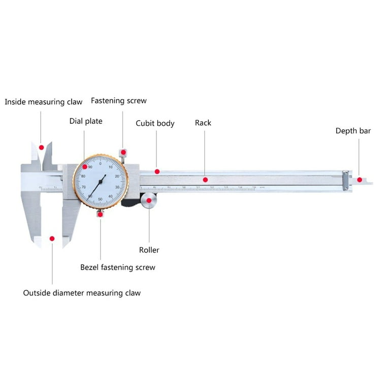 MOMOJIA Adjustable Measure Dial Vernier Caliper Shockproof