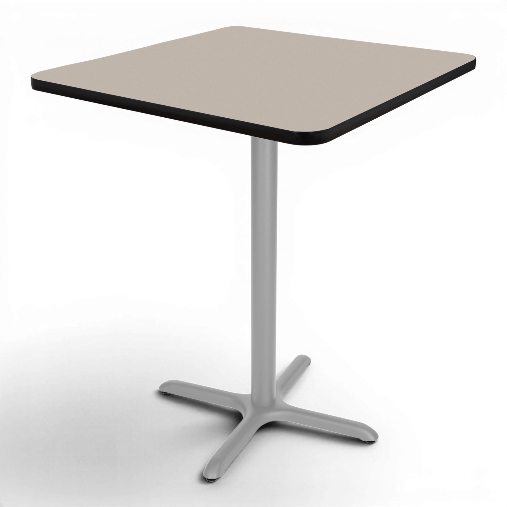 Hampden Furnishings Bennet Collection Steel Frame 36" Square Top, X Base, 42" Height, Cafe Table Grey Frame/Grey Nebula Top