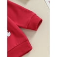 thumbnail image 6 of My First New Years Baby Boy Outfit Baby Boy Valentines Day Outfit Letter Print Long Sleeve Sweatshirt T-shirt and Elastic Casual Pants Suit, 6 of 9