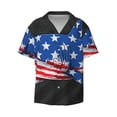 thumbnail image 4 of Salouo Shark With USA Flag Pattern Cuban Collar Shirts for Men Button-Down Shirt Men's Short Sleeve Shirts Hawaiian Shirts Casual Shirts -XX-Large, 4 of 6