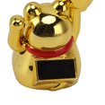 thumbnail image 3 of Riousery 2-Inch Solar Powered Waving Arm Lucky Cat Ornament, Welcoming Wealth Fortune Cat Decorative Figurine for Office Desk, Car Dashboard, and Home Decor - Gold Variant, 3 of 9