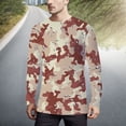 thumbnail image 2 of TSADFHJI T-Shirts Graphiques pour Hommes 4TG Chemises à Manches Longues Camouflage Imprimé Col Rond T-Shirt Col Rond Blouse Légère TG Vin, 2 of 4