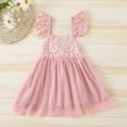 thumbnail image 2 of StylesILove Baby Toddler Girls Embroidered Eyelet Tulle Dress Princess Girl Ruffle Crisscross Sun Dress Outfit (18-24 Months, Pink), 2 of 7