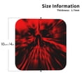 thumbnail image 2 of Zufioo The Red Head Skull Print Leather Coaster Set, Decorative PVC Coasters 4-pack - Scald and Stain-resistant, Suitable for Home, Cafes, Restaurants-Square, 2 of 6