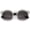 Silver-Black / Lavender, variant on sunglassLA Female Ornate Metal Detail Wide Temple Half Frame Round Semi-Rimless Sunglasses 52mm (Gold-Tortoise / Brown) - 52mm