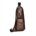thumbnail image 6 of Men's Premium Faux Leather Sling Crossbody Chest Bag, Business Casual Adjustable Shoulder Bag, Multi-Pocket Durable Bag for Travel Work Commute Outdoor Daily Use, 6 of 6