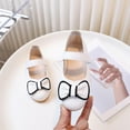 thumbnail image 5 of NOLDARES Girls Dress Shoes Mary Jane Low Heel Princess Flower Wedding Flats Glitter Shoes for Toddler/Little Kid/Big Kids(White,7), 5 of 6