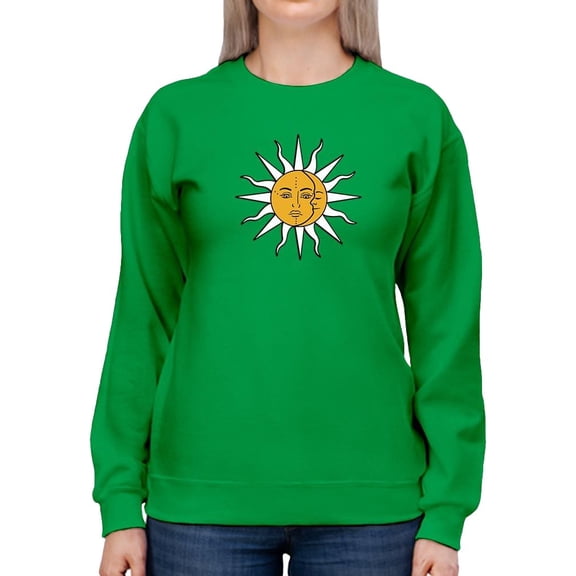 Vintage Sun Moon Daisy Sweatshirt Women -Image by Shutterstock, Female 4X-Large