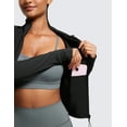 thumbnail image 4 of CRZ YOGA Butterluxe Womens Cropped Slim Fit Workout Jacket Track Athletic Full Zip Up Tops, 4 of 6