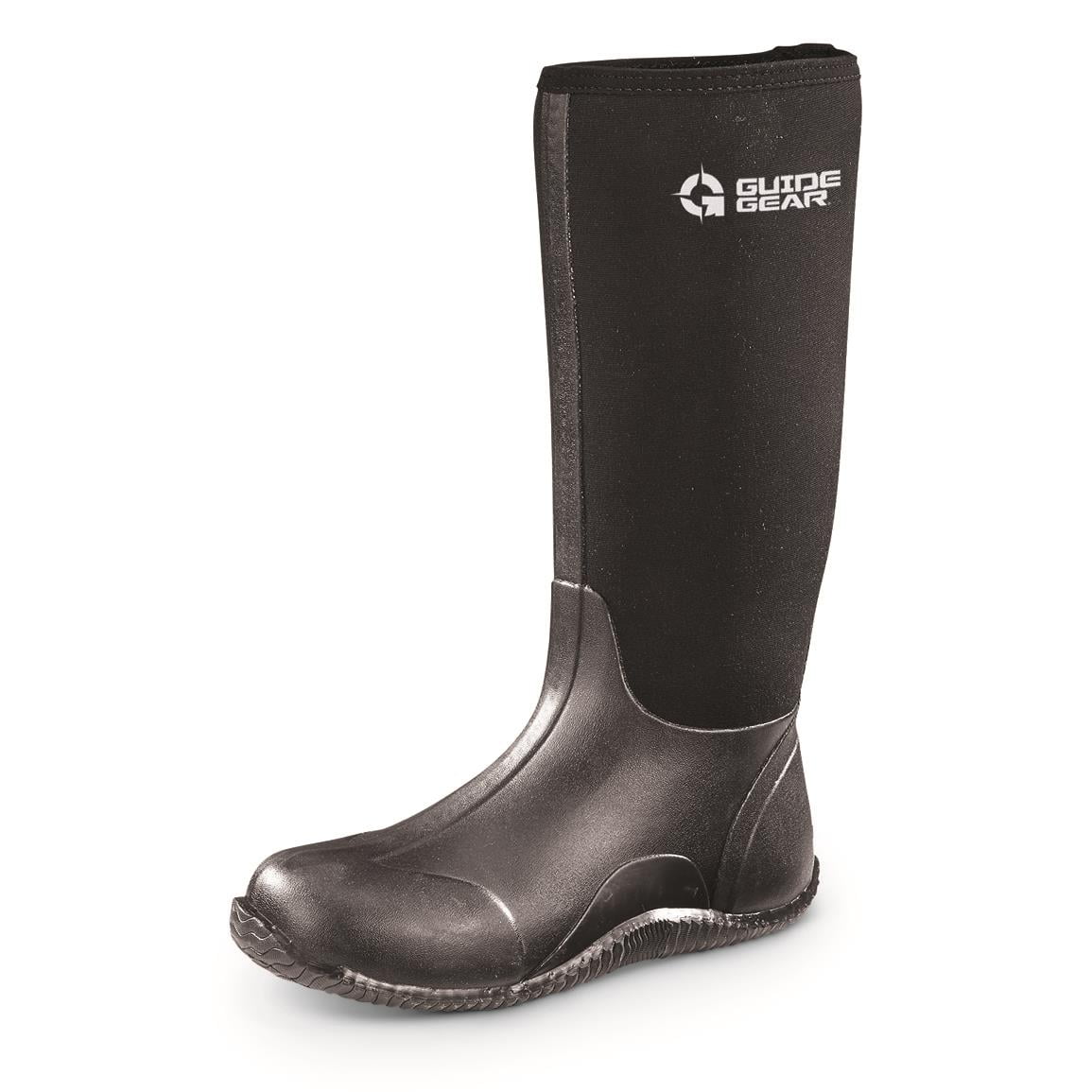 Guide Gear Women's High Bogger Rubber Boots Black 8D      (Medium)