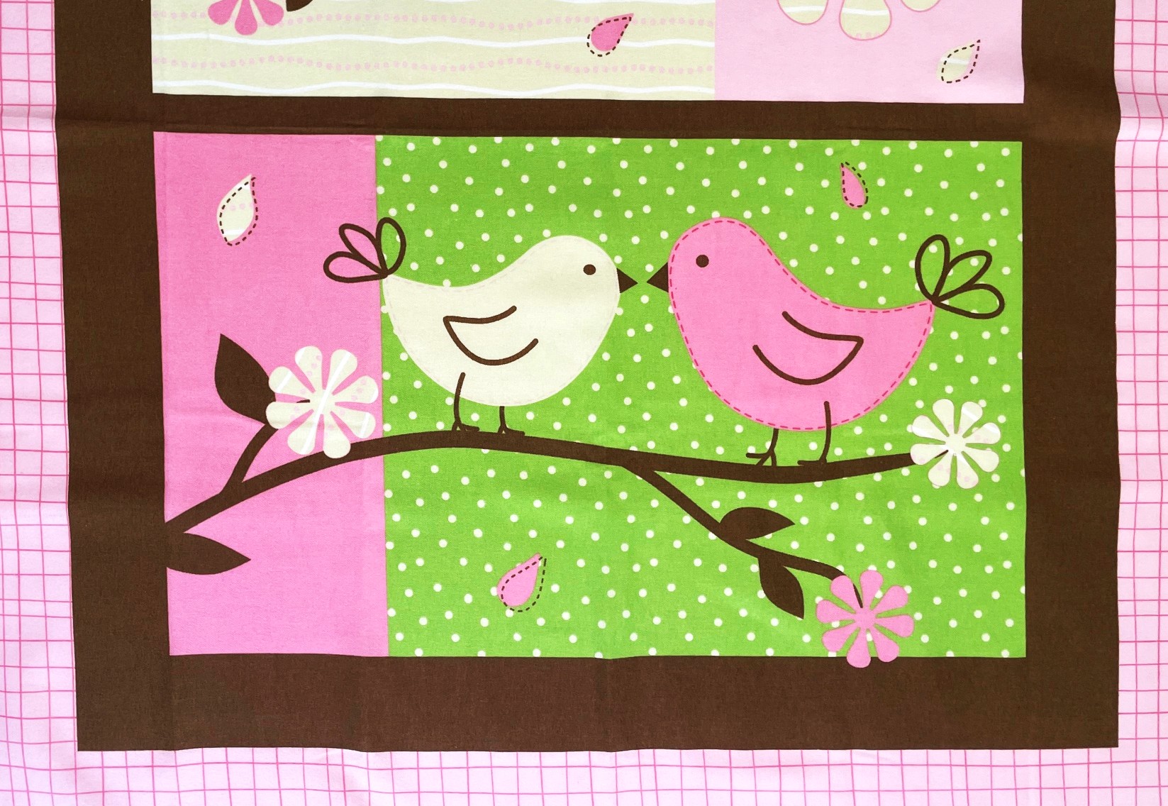 1 Panel - Bird in Pink Flannel Fabric Quilt Panel (Great for Craft Projects, Quilting, Sewing & More) 35” X 44” Wide
