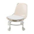 thumbnail image 4 of Tabouret Roulant Bas et Dossier Repose-Pieds à Roulettes Tabouret Roulant Rotatif à 360 Degrés Brun, 4 of 8