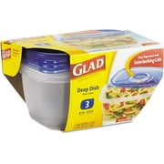 GladWare Deep Dish Containers with Lids, 8 Cups 64 oz 3 containers
