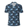 thumbnail image 2 of Daiia Funny Sharks Pattern Men’s Polo Shirts,Solid Deck Shirt,Classic Fit, Breathable Cotton Polo for Casual and Sport Wear-Medium, 2 of 7