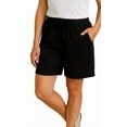thumbnail image 5 of (2 pack) Turtle Bay New York Womens Interlock Knit cotton Shorts with elastic waistband and adjustable drawstring, 5 of 8