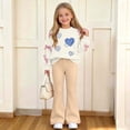 thumbnail image 3 of Asgosdo Fall Two Piece Sets for Girls Bow Long Sleeve Top and Flared Pant Cute Casual Outfits Teen Winter Clothes Size 5-15Y, 3 of 8