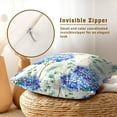 thumbnail image 3 of Spring Blue Hydrangea Flowers Throw Pillow Covers Set of 2 Butterfly Eucalyptus Leaves Decorative Outdoor Pillowcase Blue Floral Blossom Farmhouse Cushion Case for Home Sofa Couch Bed Decor 18x18 in, 3 of 6