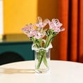 thumbnail image 2 of Mini Glass Flowers in Vase, 7 Color Hand Blown Miniature Glass Bouquet, Tiny Decorative Crystal Floral Figurines for Tiered Tray, Office Desk, Home Decor (White,1 PC), 2 of 7