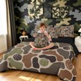 thumbnail image 3 of Manfei Farmhouse Camouflage Twin Bedding, Basketball Camo Bedding Comforter Set, Desert Tan, Black Reversible, 7-Piece, 3 of 6