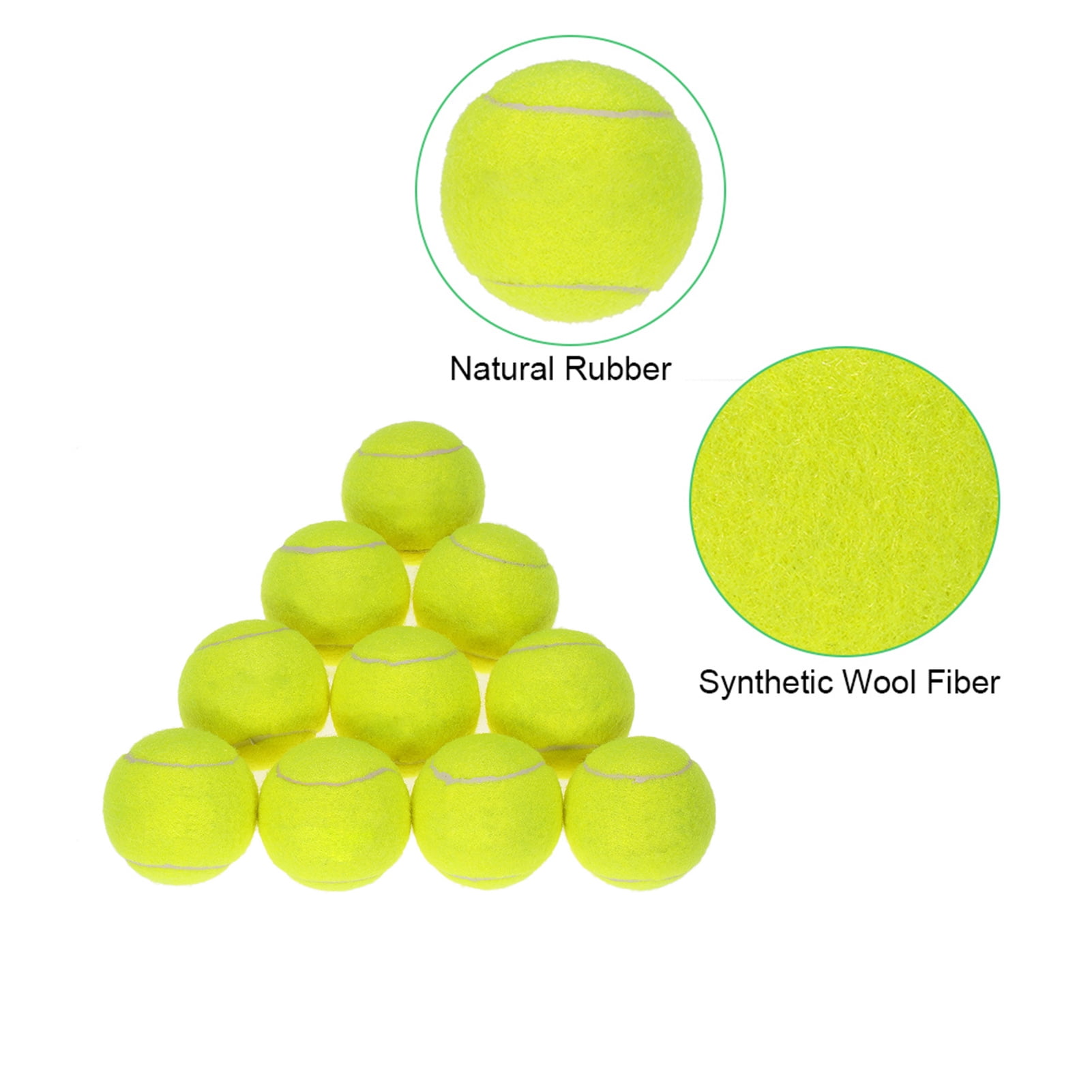 BIMZUC 10 Pack Yellow Tennis Balls for Practice, High Resilience Rubber Training Balls for Beginners, Pet Friendly (2.6 inches / 6.5 cm)