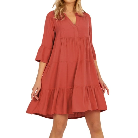 Sngxgn Women's Party Dress Bodycon Dresses Long Sleeve(Red,M)