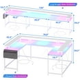 thumbnail image 2 of U Shaped Desk, 126 Inch Gaming Desk with Monitor Stand and LED Lights, Reversible Shaped Large Computer Desk with Power Outlets, Large Corner Office Desk with Storage Bag and Hooks, 2 of 6