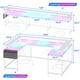 thumbnail image 2 of Yeshouse Mesa de juego, Mesa de computadora en forma de U, Mesa Gamer, Mesa de computadora de 126 pulgadas con soporte de Monitor y luces LED, 2 of 9