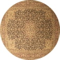 thumbnail image 1 of Ahgly Company Indoor Round Medallion Brown Traditional Area Rugs, 4' Round, 1 of 4
