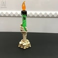 thumbnail image 5 of Gustave Halloween Candle Light LED Ghost Skull Hand Candelabra Holder Flameless Lamp Battery Operated Halloween Party Decor Props "Green", 5 of 8