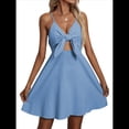 thumbnail image 1 of Vestido de Algodón con Tirantes para Mujer, Falda Corta Informal de Moda Azul S, 1 of 10