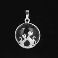 thumbnail image 1 of Pendentif Chat pour Collier Pierre Naturelle Perles Rondes Plates Pendentif Cœur d'Amour Femmes, 1 of 6