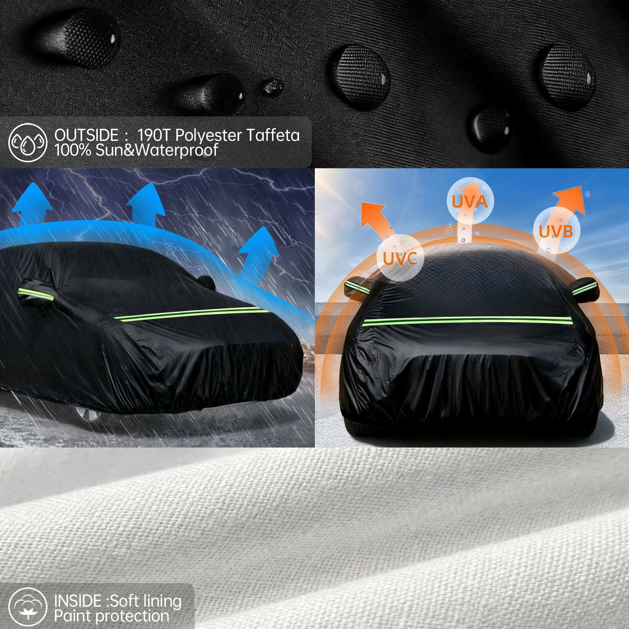 FLORAY Waterproof Car Cover, 193x59x47 inches, All-Weather SUV