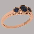 thumbnail image 3 of LBG British Made 9k Rose Gold Natural Sapphire Womens Promise Ring - 33 size options - Size 7, 3 of 7