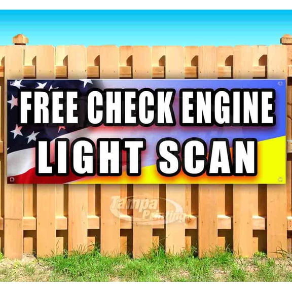 Free Check Engine Light Scan 13 oz Vinyl Banner With Metal Grommets
