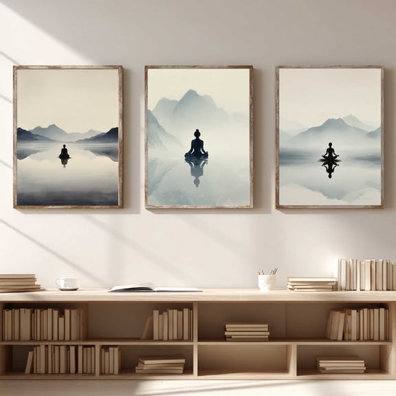 Meditation Yoga Abstract Canvas Painting Print Wall Art for Living Room Bedroom Decoration Frameless